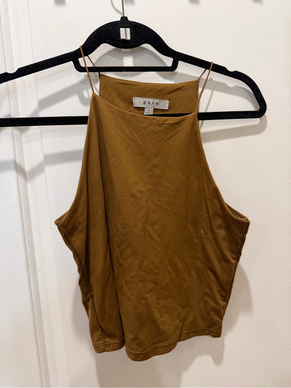 gaze High-Neck Spaghetti Strap Camisole in Rust
